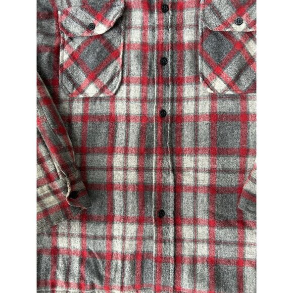 Vintage Sportswear by Country Touch Flannel Wool Jacket Men Size Large Red Plaid - Picture 5 of 6